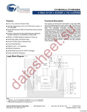 CY14B104LA-BA25XI datasheet  